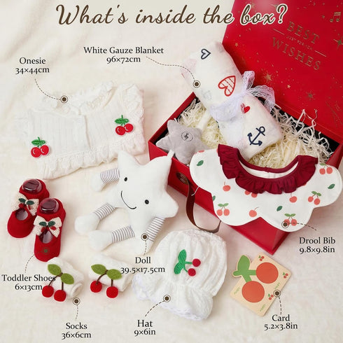 Set, Golray Baby Shower Gifts for Girls, Baby Girl Gifts Baskets with Musical Plush Toy, Blanket/Bodysuit New Born