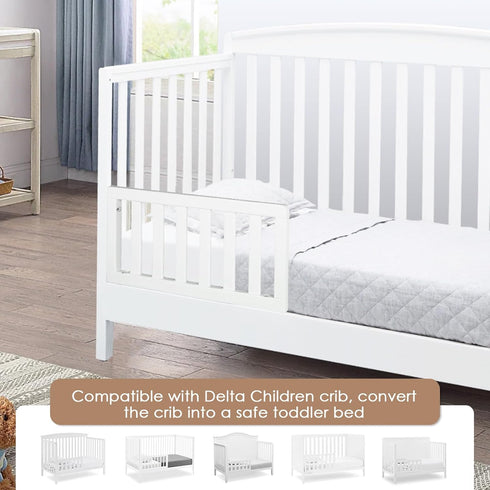 Salcod Toddler Safe Guardrail Compatible with Delta Children Convertible Crib, Crib Rail for Prevent Toddler from