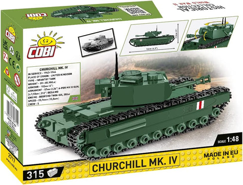 Set, 315 COBI Historical Collection World War II Churchhill MK. IV Tank Building Pieces