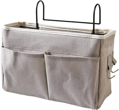 Yosoo Nightstand Hanging Bag, Cotton Linen Storage Pocket with Hook Design for
