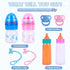 8 Set BABESIDE Baby Doll Bottles with Disappearing Milk and Juice Magic Bottles, Magnetic Pacifiers and Pacifier Clips