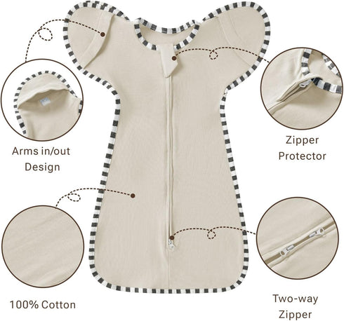 Infants,2-Piece Set Baby Swaddle Blanket for Newborns and Infant Pajamas,Baby Sleep Sack,Snug Fit Helps Calm Startle