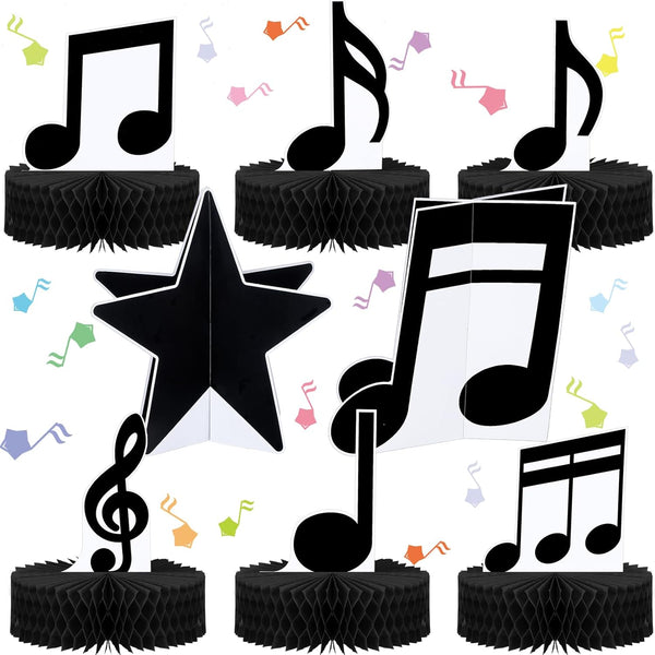 Sureio 8 Pack Music Notes Honeycomb Centerpieces Musicical Party Decoration Music Themed