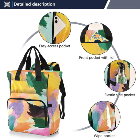 PaChyLuu Backpack, Sunset Diaper Bag Multifunction Travel Bag for Moms Dads, Baby Changing Bag with Insulted Pockets