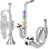 Treela Set of 3 Musical Instruments, Saxophone Trumpet and Horn for Beginners, Colorful Keys Coded for Boys Girls