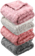 4 Pcs Fleece Baby Blanket, 30 x 40, 3D Fluffy for Boys Nursery Bed, Infant or Newborn Swaddling (Pink Set)