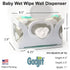 Gadjit Baby Wet Wipe Wall Mounted Dispenser, Holds Up to 84 Count Pack of Wipes, White