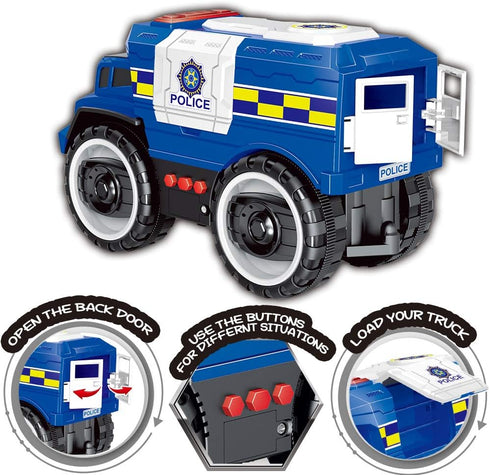 Liberty Imports Friction Powered Police Monster Truck Toy - Light & Sound Effects, Model Vehicle for Kids