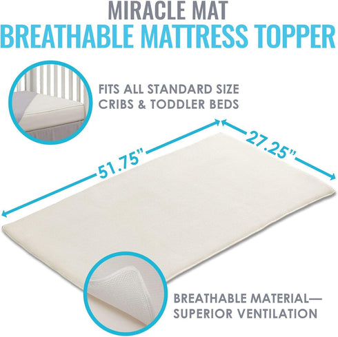 L.A. Baby Miracle Crib Mattress Topper - Breathable and Comfortable Design
