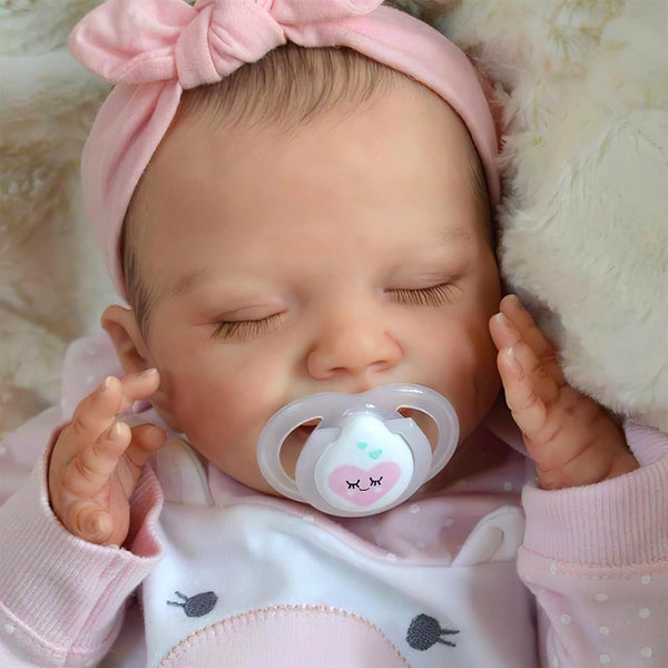BABESIDE 20-Inch Lifelike Reborn Baby Doll - Realistic Newborn Full Body Vinyl Sleeping Baby Girl with Toy Accessories