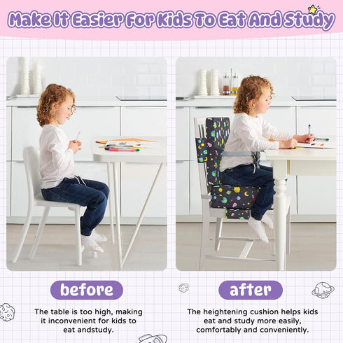 Redcoutt Booster Seat for Dining Table, Toddler Booster Seat for Dining Table with Safety Buckles, Anti-Scratch Easy