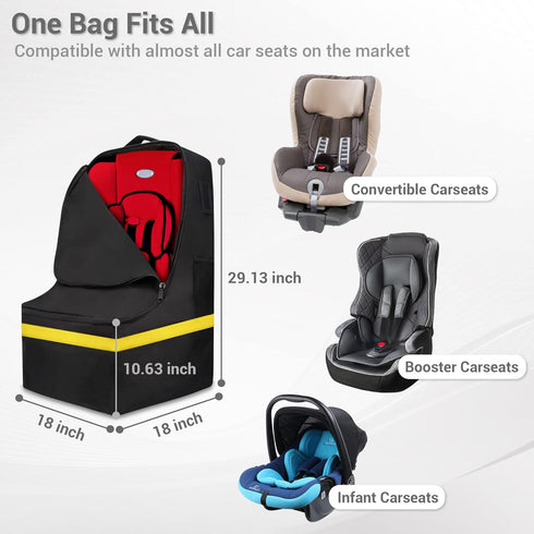 ProFaster Backpack 3-in-1Convertible, Car Seat Travel Bag - Padded, Comfortable, Durable, Roomy Gate Check Carseat