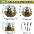 96 Set 24 Pcs Train Paper Plates and Napkins Party Supplies Steam Train Birthday Disposable Tableware Retro Trains