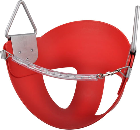 Half Bucket Seat with SSS Logo Sticker, Red Swing Set Stuff