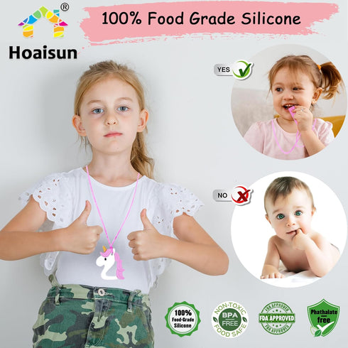 Chew Necklaces for Sensory Girls, Chewy Necklace Sensory Toys for Kids with Autism, ADHD,SPD, Chewing, Teething