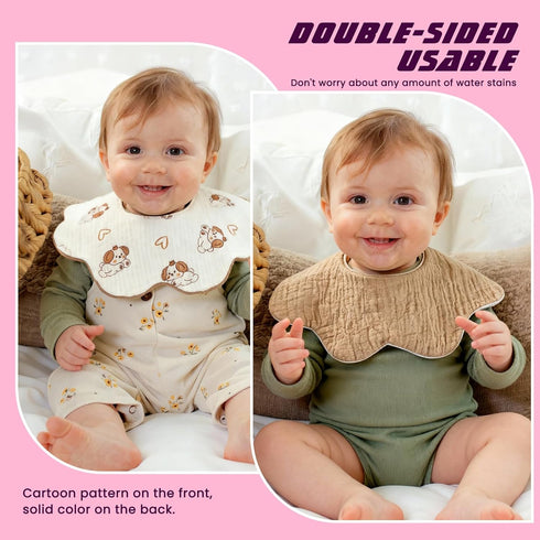 Soft Muslin Bibs for Newborns - Ideal for Teething & Drooling (Baby Girl/Boy)