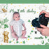 Sleeping Bear Monthly Baby Milestone Blanket Bear Star Balloon Flannel for Boys Girls Nursery (Green)