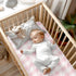 Set Pink Checkered Fitted Crib Sheets & Nursing Pillow Cover for Baby Boys and Girls