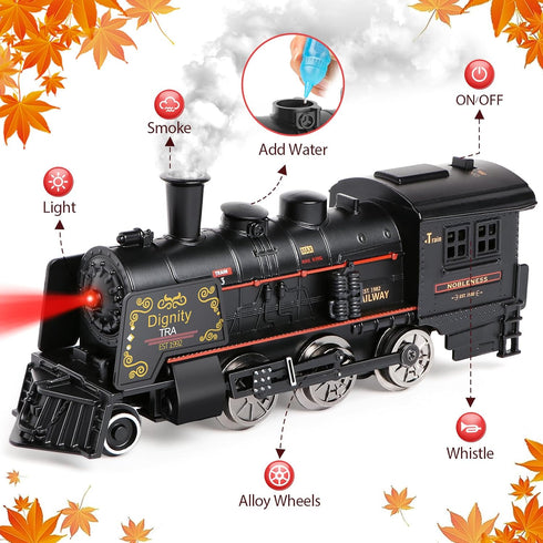 Set 3 4 5 6 7 8+ Hot Bee Train for Boys, Metal Alloy Electric Trains w/Steam Locomotive, Cargo Cars & Tracks, Train