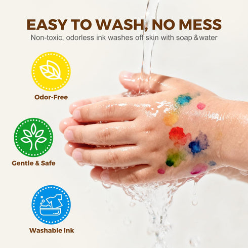 12 120 20 Jar Melo Washable Dot Markers for Toddlers, Colors Dot Paints with Printed PDF & Activity Papers, Non-Toxic