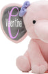 9 Inches Personalized Elephant Stuffed Animal - Custom Birth Stats Announcement Stuff Elephants Animals for Babies