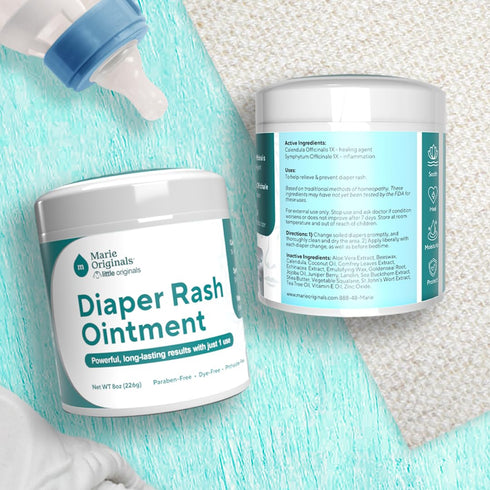 8 oz Marie Originals Premium Diaper Rash Ointment - Triple Action Diaper Rash Cream for Baby - Soothes and Moisturizes