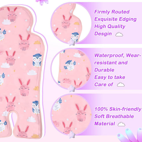 Qunclay 2 Pcs Baby Gel Car Seat Pad, Universal Breathable Seat Mat for Babies, Multifunctional Baby Stroller Seat