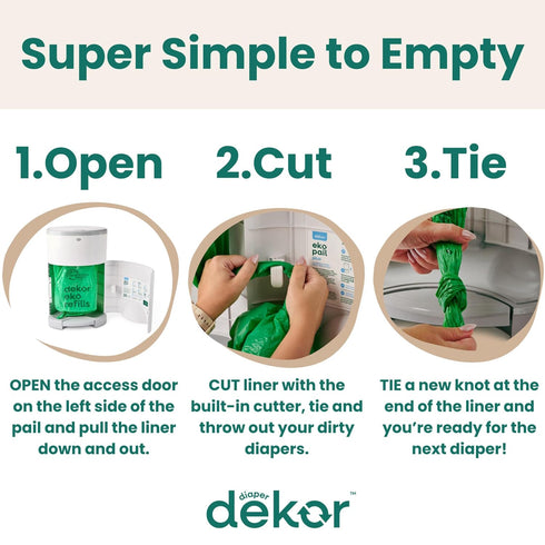 2 Count 70% Diaper Dekor MINI Refills, | ONLY Eco-Friendly Diaper Pail Refills Made With Recycled Materials | Quicker