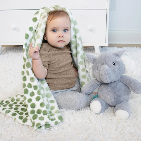 Set, The Peanutshell Blanket Gift Ellie Plush Elephant Stuffed Animal Toy for Boys, Girls, Cute Elephant Plushies