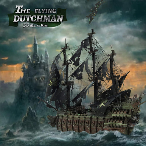 Piececool Metal 3D Puzzles for Adults - Flying Dutchman Pirate Ship Model Kits - DIY Craft Kits for Family Time, Great