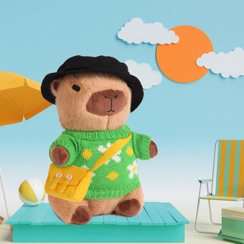 9 10.2 inch Cute Capybara Plush with pcs Clothes & Accessories, Soft Capybara Stuffed Animal Capybara Plush Toy, Dress