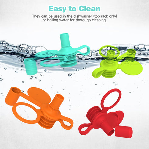 4 Pack) Morlike Living Water Bottle Spout Adapter, Silicone Baby Water Bottle Adapter for Toddlers, Protects Kids Mouth