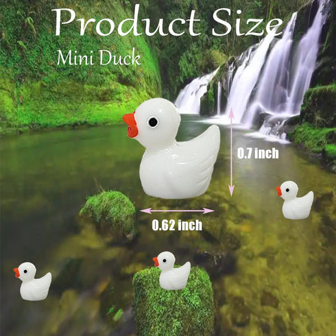 Pack of 36 Tiny Ducks, Little Plastic Mini Resin Ducks for Garden Decorations, Dollhouse Miniatures, Crafts
