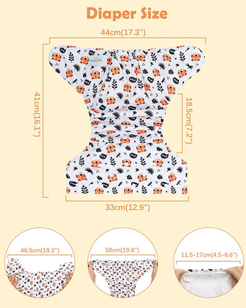 Pack 13 3-5 6 Pack 6pcs babygoal Large Cloth Diapers of for Year Toddlers, Cloth Diaper Covers with Inserts and Wet