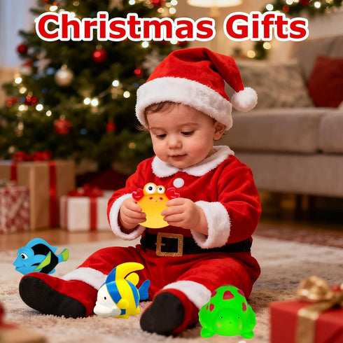 1-3 1 2 3 6-12 Bath Toys for Kids Ages - Christmas Stocking Stuffers - Birthday Gifts for Year Old Boys Girls Mold Free