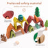 Wooden Rainbow Stacking Toy | House Bulding Block | Montessori Geometry Educational Stacking Game | Learning Educational Toys for Kids Baby Toddler(Volcano)