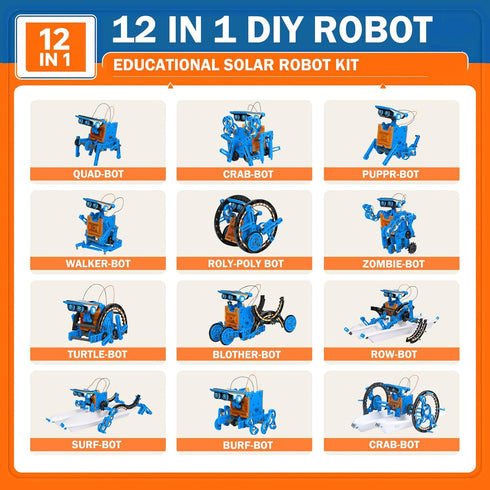 12 1 8-13, Set 8 9 10 11 12 AESGOGO in STEM Solar Power Robot Kits Toys for Boys Age Science Educational Robot Building