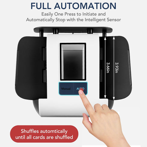 1-2 Richwon Automatic Card Shuffler, Rechargeable Deck Card Dealer Machine, Low Noise Electric Casino Shuffler for UNO