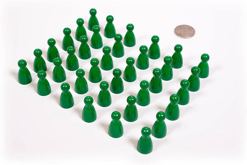 Set of 36 Green Plastic Pawns for Board Games (Chess & Sorry Replacement Halma Markers, Arts & Crafts Supplies)