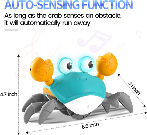 Hirger Crawling Crab Baby Toy, Tummy Time Toys for Infant 3-36 Months, Walking Dancing Crab for Toddler Birthday Gifts