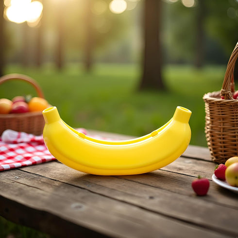 Cauaoa Yellow Banana Storage BPA-Free Outdoor Travel Case,Keep Fresh Banana Keeper and Protector, Cute Banana Carrier