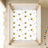 miaozhen 1 Pack 52x28 Cotton Crib Sheets for Baby Boys Girls Soft Stretchy Cute Cartoon Creature Bee White Newborns