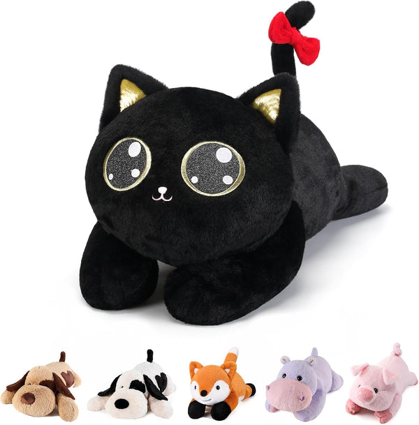 meowtastic Black Cat Weighted Stuffed Animals - 28 Inch 5.0 Pounds Weighted