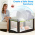 WANRU Pack N Play Tent Cover - Light-Blocking Mosquito Net with Two-Way Zipper Portable Bassinet Canopy to Keep Cats