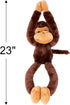 ArtCreativity Long Arm Plush Monkey, 23 Inch Hanging Monkey, Ultra Soft Stuffed Animal for Kids, Cute Nursery Décor