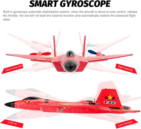 RC Plane, F22 RC Airplane Fighter Ready to Fly, 2.4Ghz 2 Channel Remote Control Plane for Kids Beginners