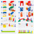 1000 Set 11 10 PCS Dominoes for Kids with Extra Blocks, Wooden Building Blocks Colors Dominoes Racing Tile Games