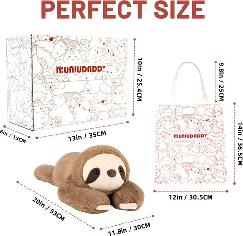 Niuniu Daddy Weighted Sloth Stuffed Animal, 3.3lb Large Plush Pillow for Kids Adults, 20in Cute Weighted Sloth Toy