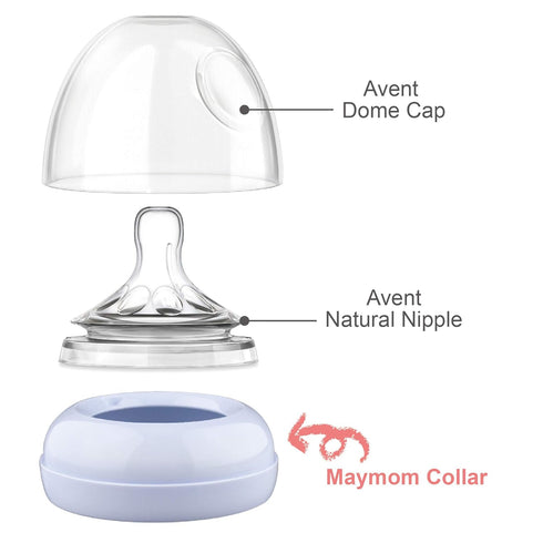 Replacement Screw Ring Compatible with Philips Avent Natural Bottles, Made by Maymom; Not for AntiColi Nipple