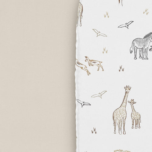 Set 2p Sweet Jojo Designs Jungle Safari Animals Boy Girl Unisex/Gender Neutral Baby Bassinet Sheets Fitted Sheet Infant